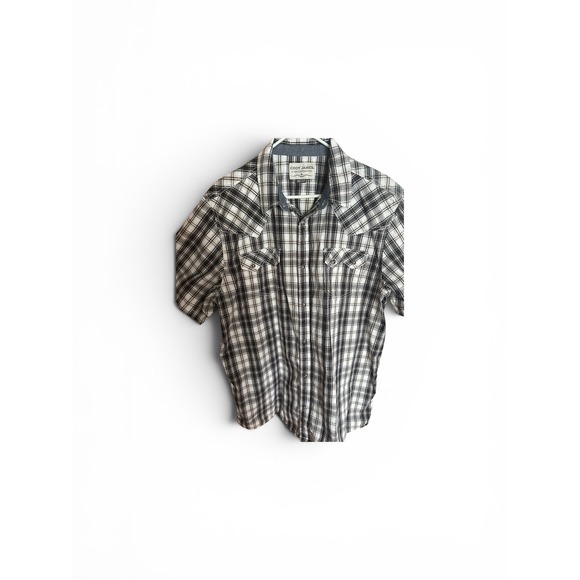 Cody James Other - Cody James  2XLT Black White Plaid Pearl Snap Short Sleeve Western Shirt Tall